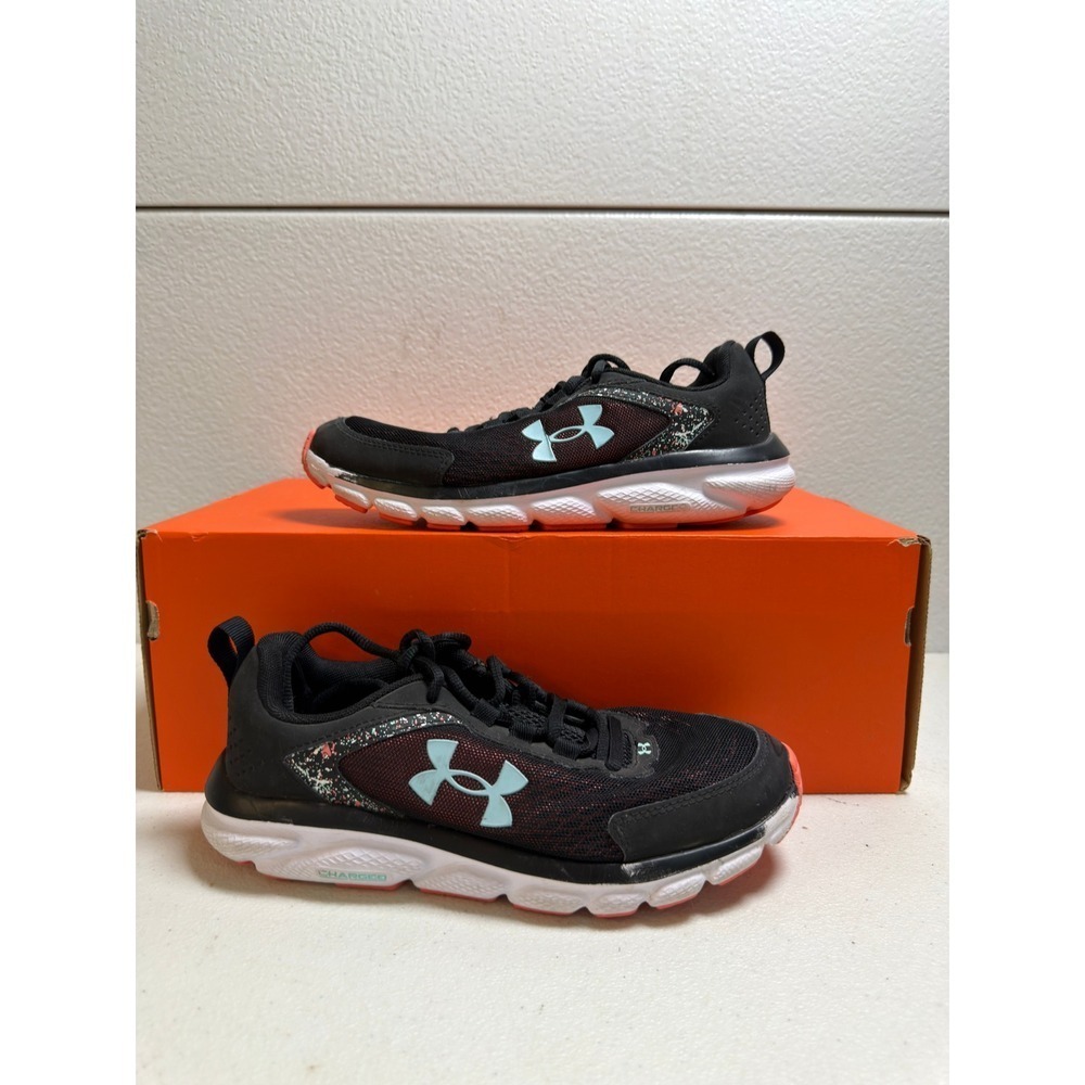 Under Armour Charged Assert 8 Running Shoes Black Pink Blue 6.5w (5y) #2612